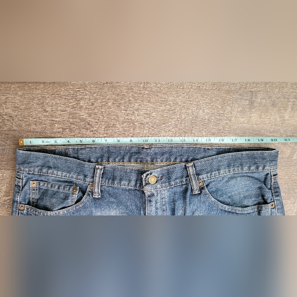 Levi's 505 Jean's Men's 40X30 Medium Wash Distressed Denim Blue 100% Cotton Rela - Picture 6 of 14